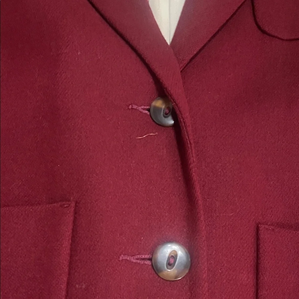 Vintage 100% Pure Wool Charter Club Burgundy Blazer